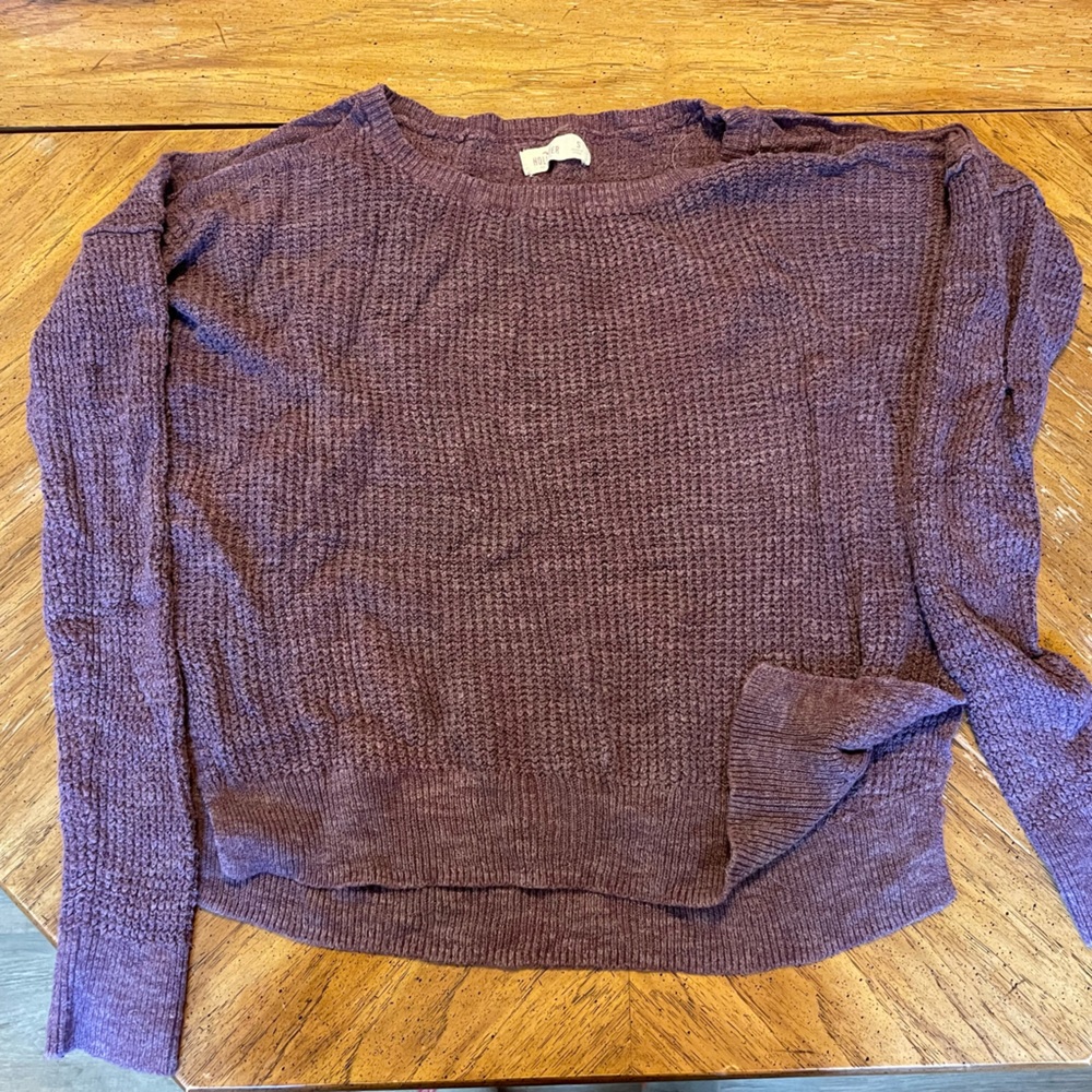 Purple Hollister long sleeve with open shoulders